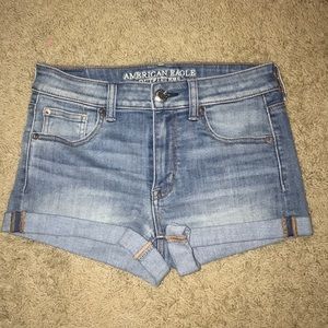 american eagle high waisted jean shorts
